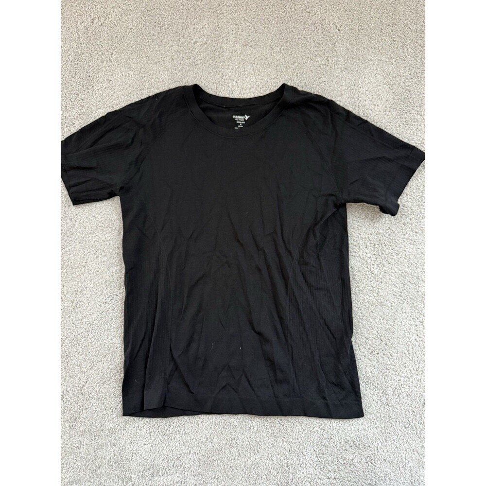 Old Navy Active Seamless Go Dry Short Sleeve Black T-Shirt - Medium
